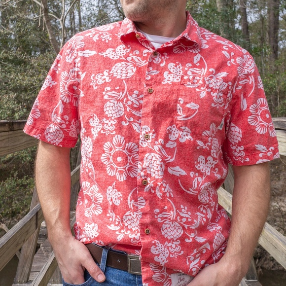 Vans Other - VANS Floral/Hawaiian Button Down (red)